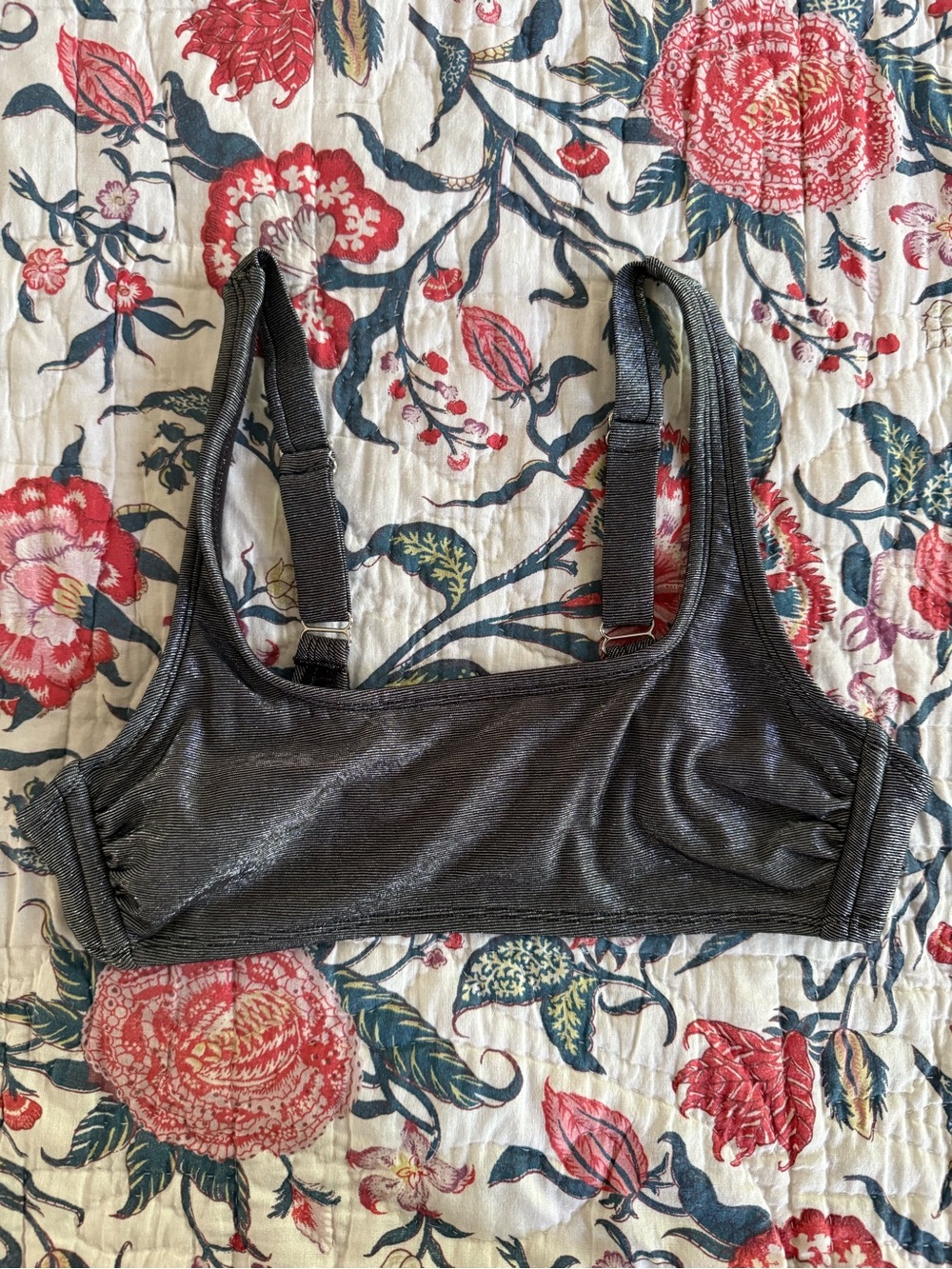 Xhilaration Charcoal Shimmer Bikini Top